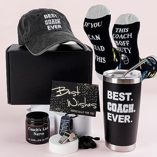 LiYiQ Coaches Gifts, Best Coach Ever, Christmas Gifts, Thank You Gift for Coach, Gift for Baseball Softball Soccer Basketball Coaches