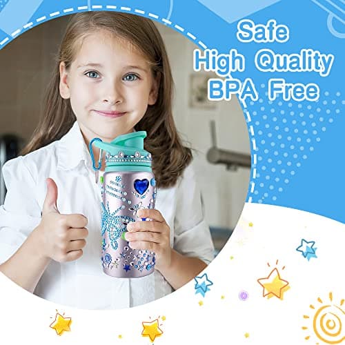 Gifts for Girls, Decorate Create Your Own Water Bottle Kits for Girls, Fun DIY Arts and Crafts Kits Supplies Toys for Kids Ages 4-6-8-10-12, Birthday Gifts Ideas for Girls Back to School Christmas