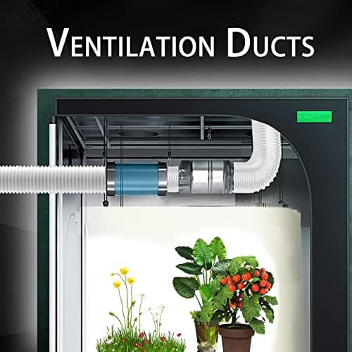 TEAIERXY 4 Inch 8ft Dryer Vent Hose, Flexible Insulated Air Ducting,Vent Hose PVC Aluminum Foil with 2 Clamps for HVAC Ventilation(White)