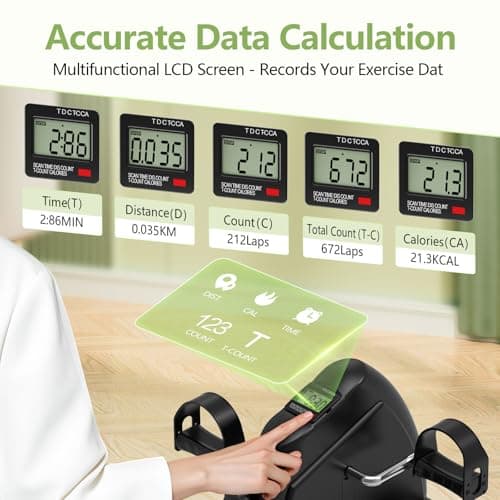 FITKS360 Under Desk Elliptical & Mini Exercise Bike - Seated Electric Leg Exerciser Under Table Oval Electric - Seniors Sit Exerciser Full Assembled Pedal with Remote Control