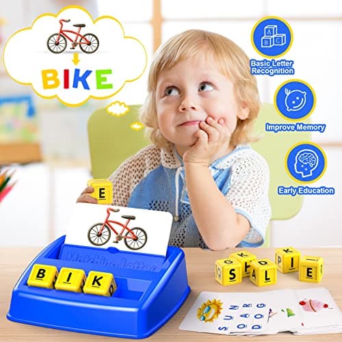 Learning Games for Kids Ages 3-8, Matching Letter Game for Kids Toys Ages 3-8 Educational Toys for 3-8 Year Olds Boys Girls Birthday Party Gifts for 3-8 Year Olds Boys Girls Blue