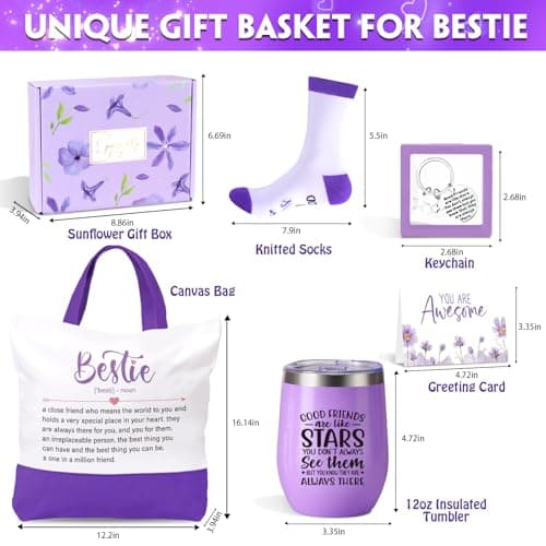 Best Friend Birthday Gifts for Women, Gift for Friend Woman, Bestie Gifts for Women, Birthday Galentines Valentines Christmas Friendship Bestfriend Gift Ideas for Bestie Soul Sister Close Female BFF B0F27YZ252