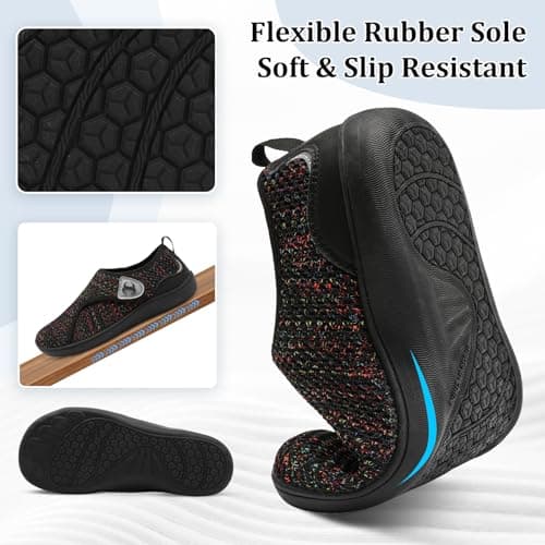 Scurtain Womens Walking Shoes Comfortable Wide Diabetic Shoes Adjustable Zero Drop Edema Shoe Breathable Neuropathy Nursing Shoes Casual Wide Width Sneakers