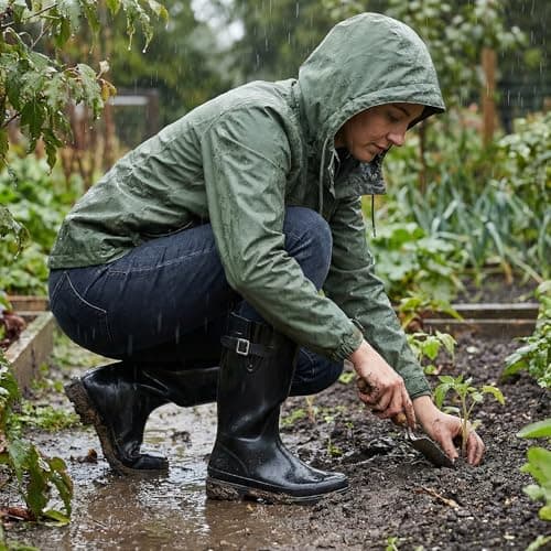 HISEA Rubber Rain Boots for Women Waterproof Garden Mud Boots
