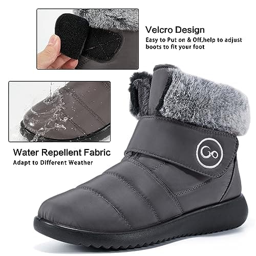 Reimferce Womens Snow Boots for Winter: Comfortable & Warm for All Day Wear - Waterproof Non Slip Booties for Commute Outdoor Walking