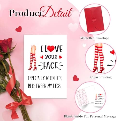 PETCEE Funny Valentines Day Card - 4"x6" Valentines Day Card for Him Her Naughty Valentines Day Gifts Cards with Envelop for Boyfriend Girlfriend Husband Wife Men Women Anniversary Birthday