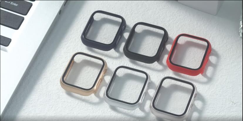 6 Pack Hard PC Case with Tempered Glass Screen Protector 44mm for Apple Watch SE 3/SE(2nd) Series 6/SE/5/4,Rontion Ultra-Thin Scratch Resistant Full Protective Bumper Cover for iWatch 44mm Accessorie