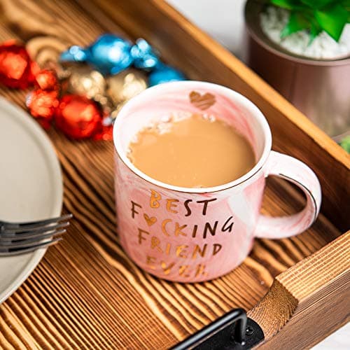 Hendson Best Friend Birthday Gifts for Women - Best F Friend Ever - Funny Friendship Gifts for Women - Gifts for BFF, Bestfriend, Besties, Sister, Her, Woman - Cute Pink Marble Mug, 11.5oz Coffee Cup B08F25XZR1