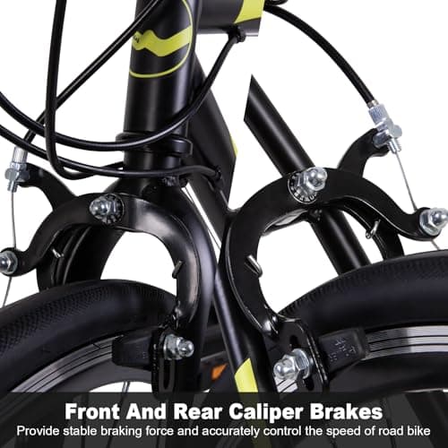 WEIZE Road Bike, 700C Wheel City Commuter Bicycle, 14 Speed Drop Bar, Racing Adult Bike with Caliper Brakes, High-Carbon Steel Hybrid Bikes, Urban Adult Bicycle for Men and Women