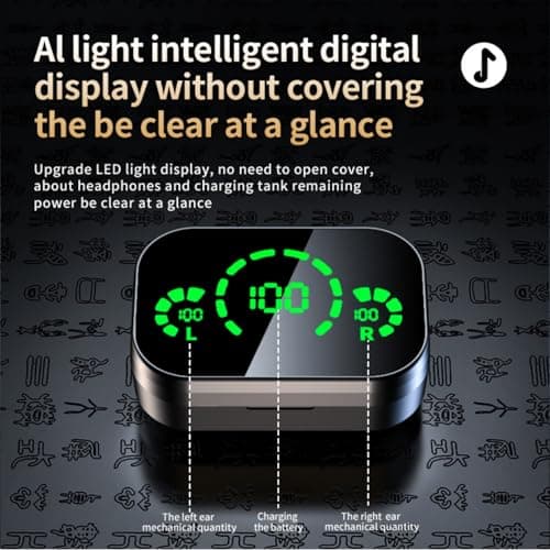 BSWLMDD Wireless Bluetooth 5.4 Earbuds 28-Hour Battery Life Hi-Fi bass Earbuds Waterproof LED Display Charging case Included in-Ear Design with Microphone Compatible with Phones/Computers/Sports