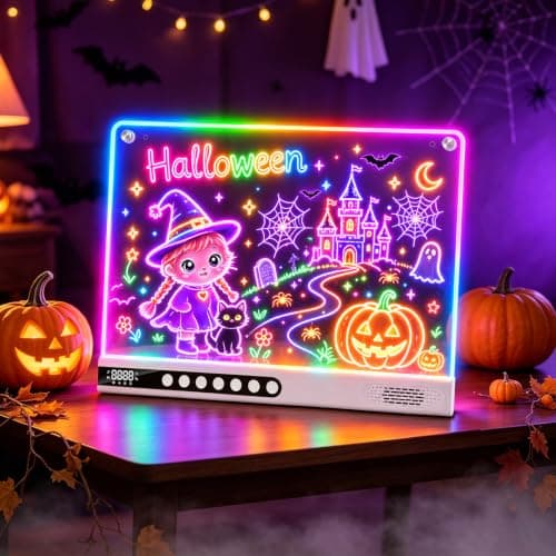 8 Colors, 8 Modes, 15 Light Effects with Music & Blue-Tooth, Doodle Neon Glow Pad Toys Gift for Girls/Boys/Kids 16" Rechargeable LED Drawing Board, Kids Birthday Christmas Gift B0GT9HHRJJ