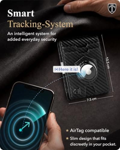 TRAVANDO AirTag* Wallet Mens Wallet with Money Clip Air Tag Wallet Card Holder RFID Blocking Bifold Gifts for Men