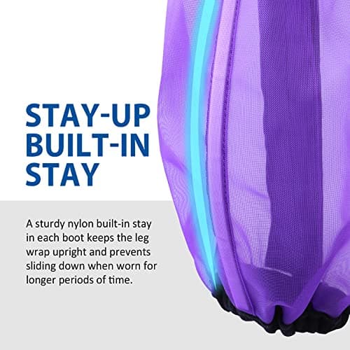 CareMaster Universal Size Horse Leggings Fine Mesh Horse Fly Boots Greatly Reduce Stomping Breathable Horse Boots Leg Wraps (Set of 4) Purple