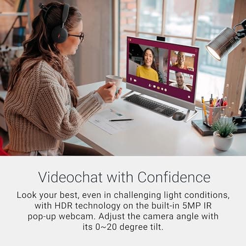 Dell 27 All-in-One Desktop ec27250-27-inch FHD (1920 x 1080) Display, Intel Core 5 Processor 120U, Intel Graphics, 16GB DDR5 RAM, 512GB SSD, Windows 11 Home, Onsite Service - White