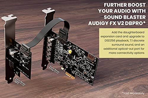 Creative Sound Blaster Audigy Fx V2 Upgradable Hi-res PCI-e Sound Card with 5.1 Discrete and Virtual Surround, Scout Mode, SmartComms Kit for PC