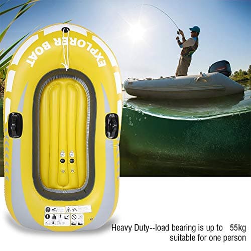 Inflatable Kayak Boat PVC Air Canoe for Fishing Diving Drifting (1 Person Rowing with Double Valve) Inflatable Boat PVC Boot Canoes