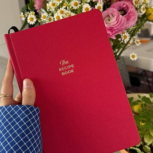 Keepsake Gift, Blank Recipe Book to Write In Your Own Recipes, Journaling Prompts About the Chef, 100 Recipes Kunitsa Co. Recipe Notebook, Red, Hardcover B0DD9NPK6W