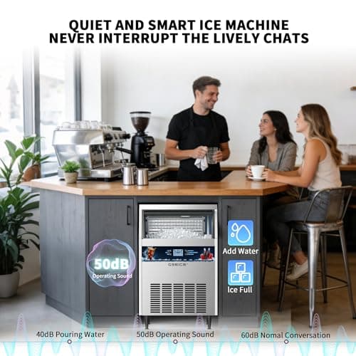 Commercial Ice Maker Machine, 300 lbs/24h with 70 lbs Storage, 126 Ice Cubes in 15 Mins, ETL FCC, Under Counter Ice Maker with LED Display, 24H Timer, Smart Reminder, for Cafe Bar Restaurant