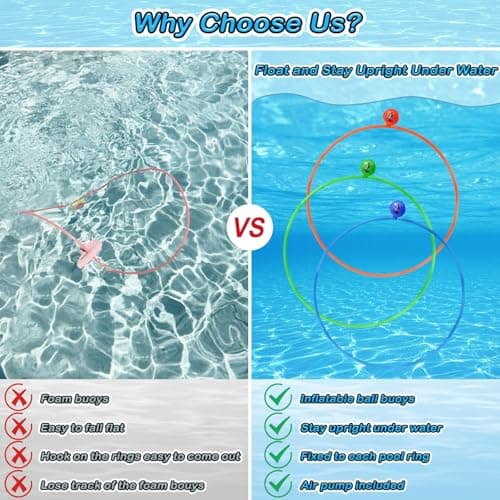 Jasonwell Pool Toys Diving Rings - 28PCS Swim Thru Rings Pool Game Diving Toys with Dive Ring Underwater Treasures Torpedo Bandits Fish Toy Fun Water Swimming Toy for Boys Girls Kids Teens Adults