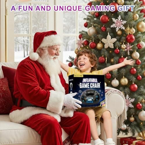 Inflatable Gaming Chair for Kids and Teens with Cup Holders and Side Pocket, Blow Up Bean Bag Gaming Chair for Boys, Comfortable Inflatable Lounge Seat for Gamer Room Decor and Boys Room Furniture