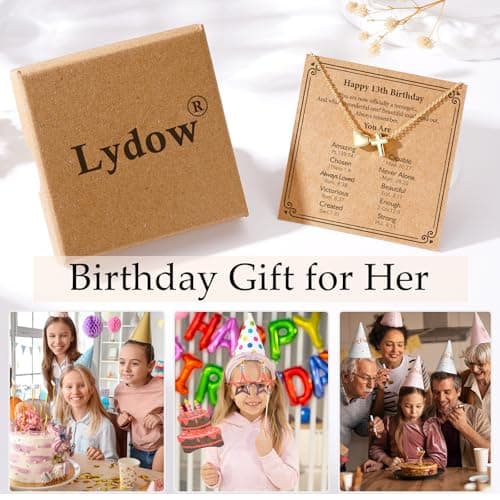 Happy 7th-21th Birthday Necklace Gifts, 14K Gold Plated Necklace Religious Christian Jewelry for Her 16+3 Inches B0H3SH1VCX
