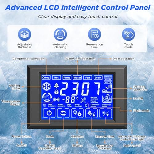 Commercial Ice Maker Machine 432 Lbs/24H with 400LBS Large Storage Bin Ice Ready in Air Cooled Clear Cube Ice for Bar Business Cafe ETL NSF(432 Lbs/24H)