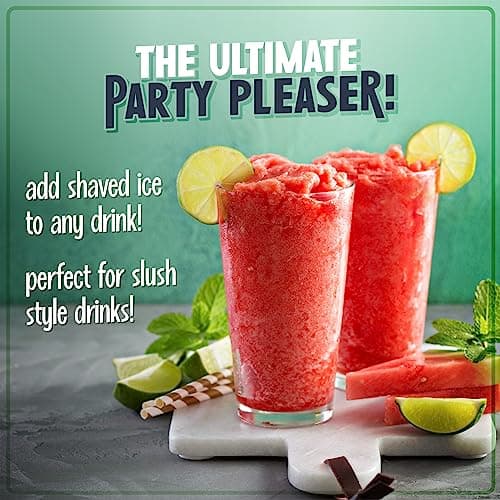 Nostalgia Snow Cone Machine With 1 Reusable Plastic Cup & Dual Ice Molds– Retro Table-Top Shaved Ice Maker with Stainless Steel Blades for Fluffy Ice- Slushie Machine for Fun Gatherings- White & Green