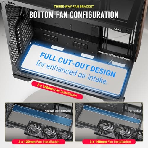 Antec C8 Wood, Fans not Included, Wooden Front Panel, Dual-Chamber Layout, Type-C, 360mm Radiator Support, Seamless TG Front & Side Panels, RTX 40 Compatible, Full-Tower E-ATX PC Case