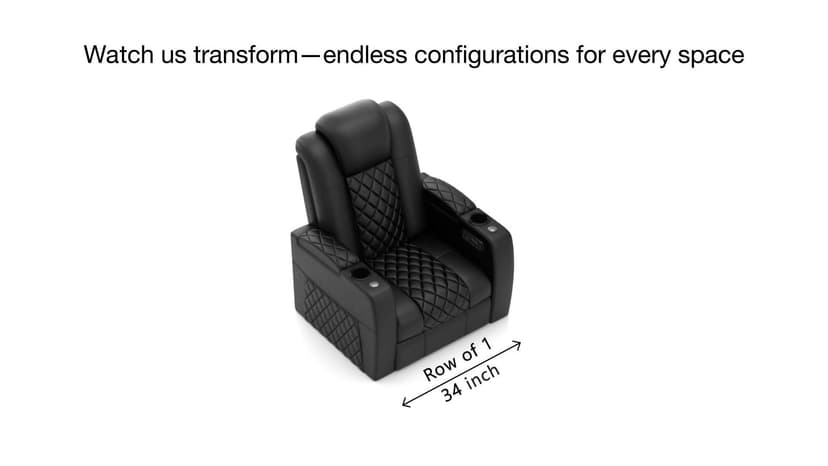 comfiroom Leather Home Theater Seating, Classic Series Game Seats Movie Theater Chairs Recliner Sofa with Type-C USB Charger Port, Bedroom Sofa Chair for Living Room (Black, Row of 1)