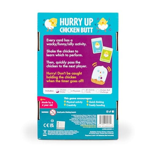 Exploding Kittens Hurry Up Chicken Butt 2-6 Players - Ages 4+ - 2 Minutes to Play - Hot Potato Style Card Game - Fun Card Game, Family Game Night, Creative Kids Game