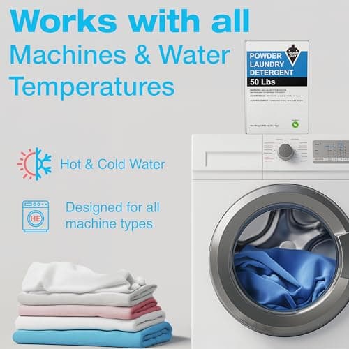 (50 LBs) - Laundry Detergent Powder, for Home and Commercial Use, Citrus Scent, Low Suds, Eco-Friendly - High Efficiency Compatible (HE)