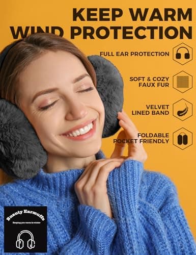Buauty Ear Muffs Winter Women Men Soft Earmuffs Cute Ear Covers Cold Weather Fluffy Ear Warmers Headband Winter Accessories