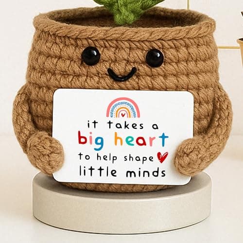 Teacher Gifts for Women, Teacher Gifts for Teachers Appreciation Week, End of Year, Birthday, Back to School - Positive Crochet Sunflower Handmade, Teacher Crochet Gift