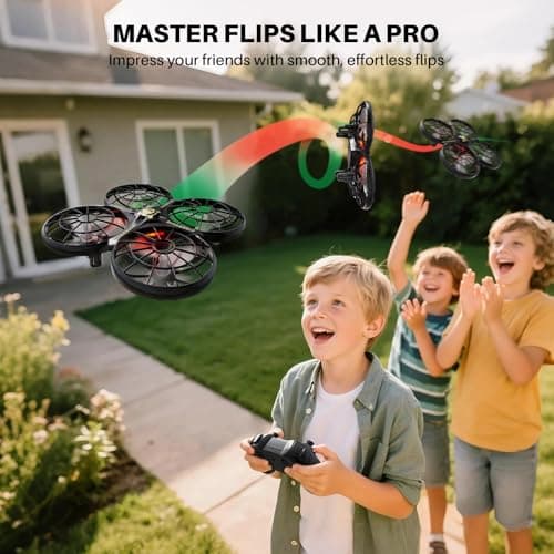 SYMA X100 Drone for Kids 8-12, Automatic Obstacle Avoidance, Up to 20 Mins Flight Time(2 Batteries), One-Key 360°Flips and Altitude Hold, Full-Guard Safe Indoor Drone Gift for Boys & Girls