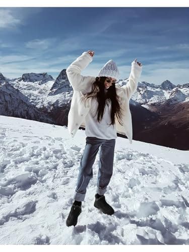 TEMOFON Winter Snow Boots for Women: Waterproof Warm Fur Lined Walking Outdoor Ankle Booties Slip on Snow Shoes Size 5-12