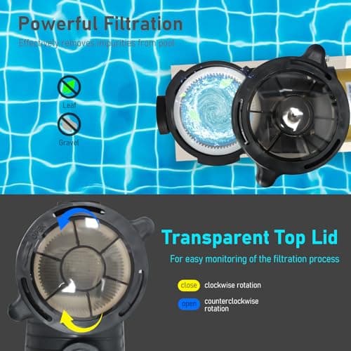 2.0HP Two Speed Energy Saving Pool Pump for In/Above Ground Pools - 230Vac 6600/2640GPH - Swimming Pool Motor with 1.25" & 1.5" & 2.0" pipe adapters - Centrifugal pumps