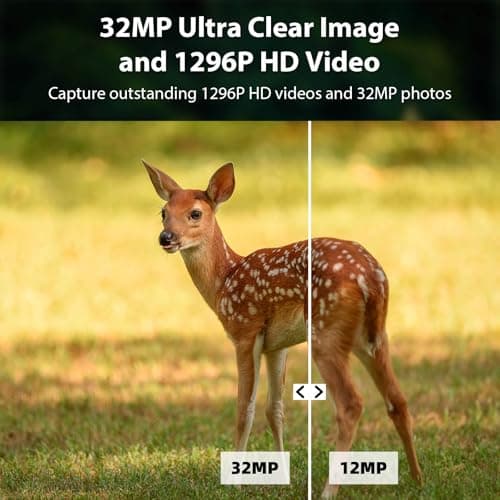 BLAZEVIDEO Game & Trail Camera 32MP Photo & 1296P Video with 100ft Night Vision Motion Activated 0.1s Trigger Speed Waterproof for Home Security, Outdoor Wildlife Scouting