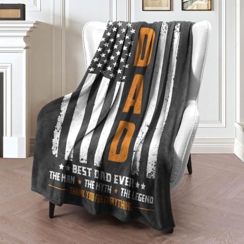Best Christmas, Valentine's Day, Father's Day Dad Ever Gifts, Happy Birthday for Dad, Father Birthday Gifts Dad Gifts from Daughter or Son Blanket 60" x 50", Birthday Gift for Dad B0HDNVQFKV