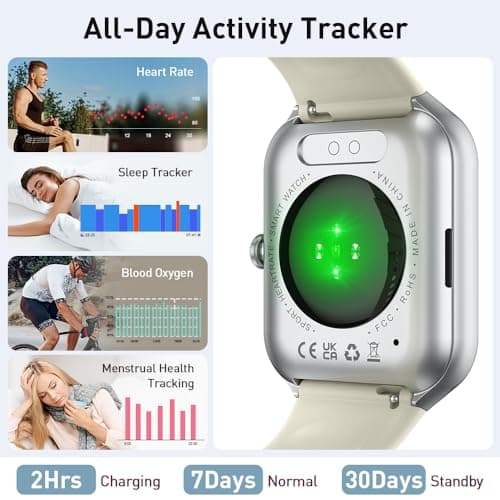 Smart Watch(Answer/Make Call), 1.96" HD Smartwatch for Men Women, 2025 Fitness Watch with 110+ Sport Modes/Heart Rate/Sleep Monitor/Pedometer, IP68 Waterproof Fitness Activity Tracker for Android iOS