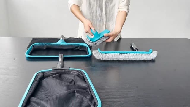Sepetrel Deluxe Swimming Pool Cleaning Kit Including 2 Brush Heads, 2 Pool Skimmer Nets(NO Pole)