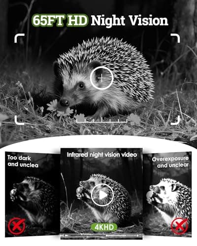 MAXDONE Solar Trail Camera WiFi Bluetooth - 4K 64MP Game Camera with 6000mAh Battery, Rechargeable Trail Cam with Night Vision Motion Activated IP66, Wildlife Cameras Deer Cams for Outdoor Backyard