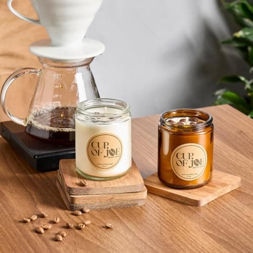 Coffee scented jar candle 9oz espresso aroma in amber glass for warm ambiance, long-lasting fragrance, and home décor. 9oz Coffee Scented Jar Candle, Espresso, Amber Glass, Home Fragrance Gift B0DJMPC42T