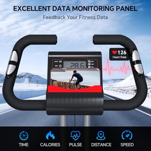 Foldable Exercise Bike for Small Apartments, Stationary Bikes for Home, Indoor Portable Cycling Bike with 16-Level Magnetic Resistance, 260LBS Capacity, 5.5 LBS Flywheel, for Small Space Workout 816