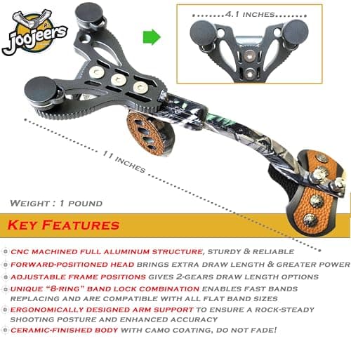 Heavy Duty Hunting Slingshot, Wrist Rocket Slingshot with Arm Support, Professional Shooting Sling Shot for Adults, Competition Catapult.