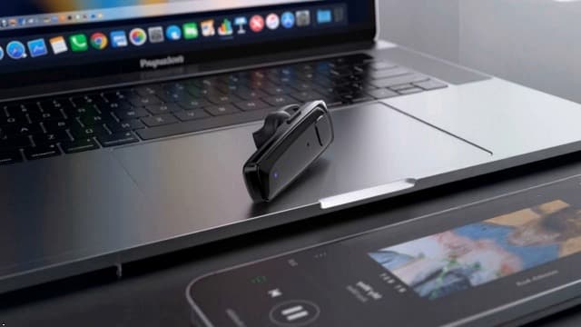 ADADPU Bluetooth Headset - V5.0 Wireless Handsfree Earpiece Built-in Dual Mic Noise Cancelling, 10 Days Standby 16Hrs HD Talktime Ultralight Headset for iPhone Android Samsung Laptop(Black)