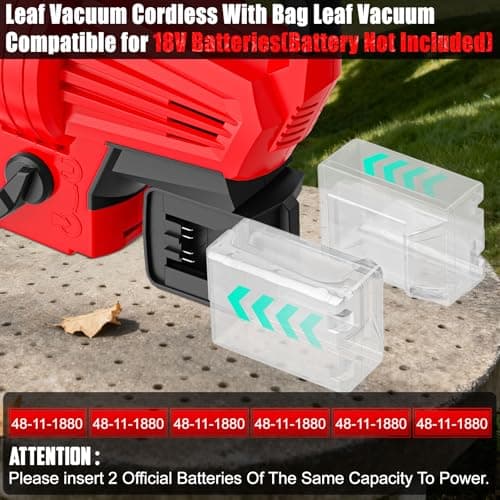 3-in-1 Leaf Vacuum Cordless with Bag Compatible for Milwaukee 18V Battery, Electric Leaf Mulcher & Leaf Vacuum with Bag 40L, Cordless Leaf Blowers for Lawn Care, 5 Speeds, Turbo Mode(Not Battery)