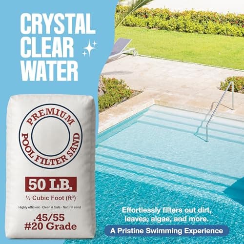 Play22 20 Grade Pool Filter Sand - Pool Sand, 50 Pound Bag Silica Sand for Pool Filter, Non Staining, Non Corroding, for Above Ground and Inground Swimming Pool Care