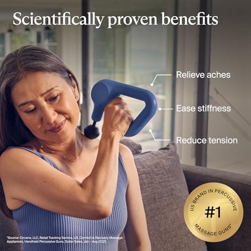 Quiet Handheld Percussion Muscle Massager for Back, Leg & Shoulder Pain Relief. Lightweight, Easy to Use, Ergonomic Grip TheraGun Therabody Relief Massage Gun | for Daily Comfort | 3-Speed | Navy B0CNS894RH