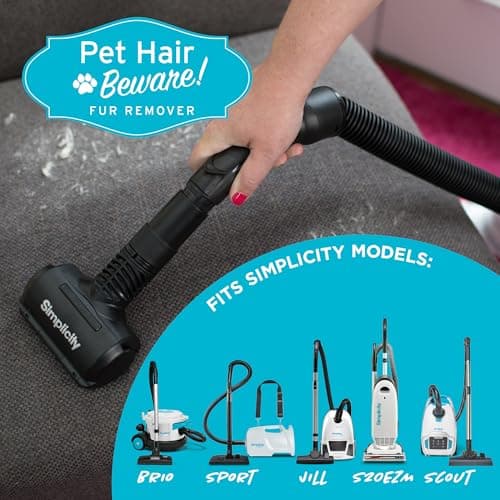 Simplicity Vacuums Pet Fur Remover for Furniture or Clothes, Use as Pet Hair Vacuum Attachment or Lint Roller for Pet Hair, SPET-Tool