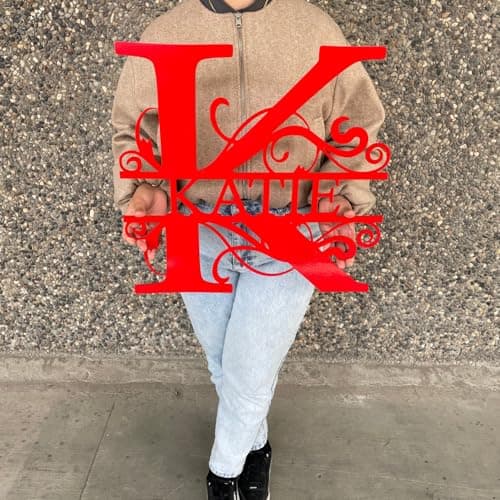 Personalized Metal Name Signs, Split Letter Monogram Wall Art Decor, Durable Steel Family Last Name Decor, Custom Signs Indoor or Outdoor, Personalized Wedding Gifts, Housewarming Gift